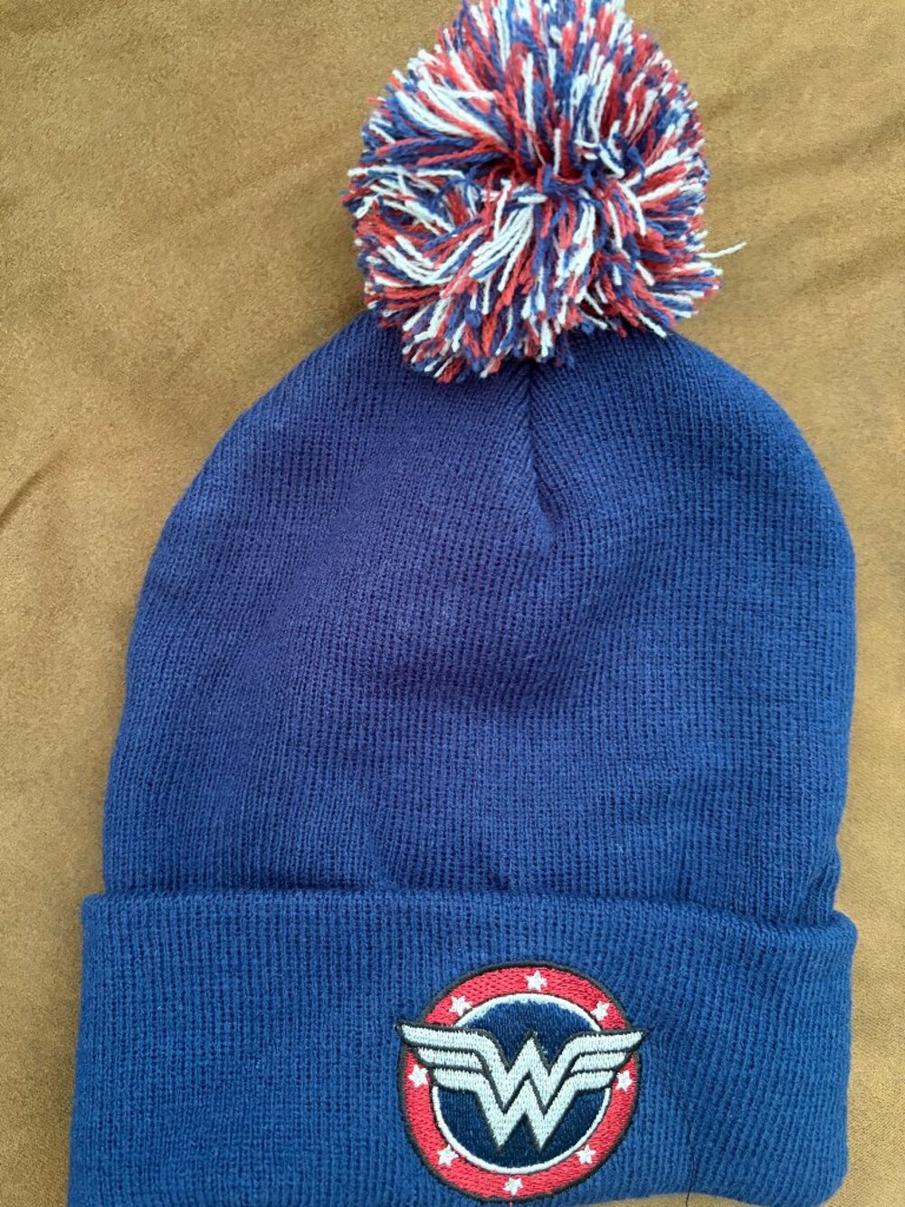 New DC Comics Wonder Woman navy blue cuffed knit beanie